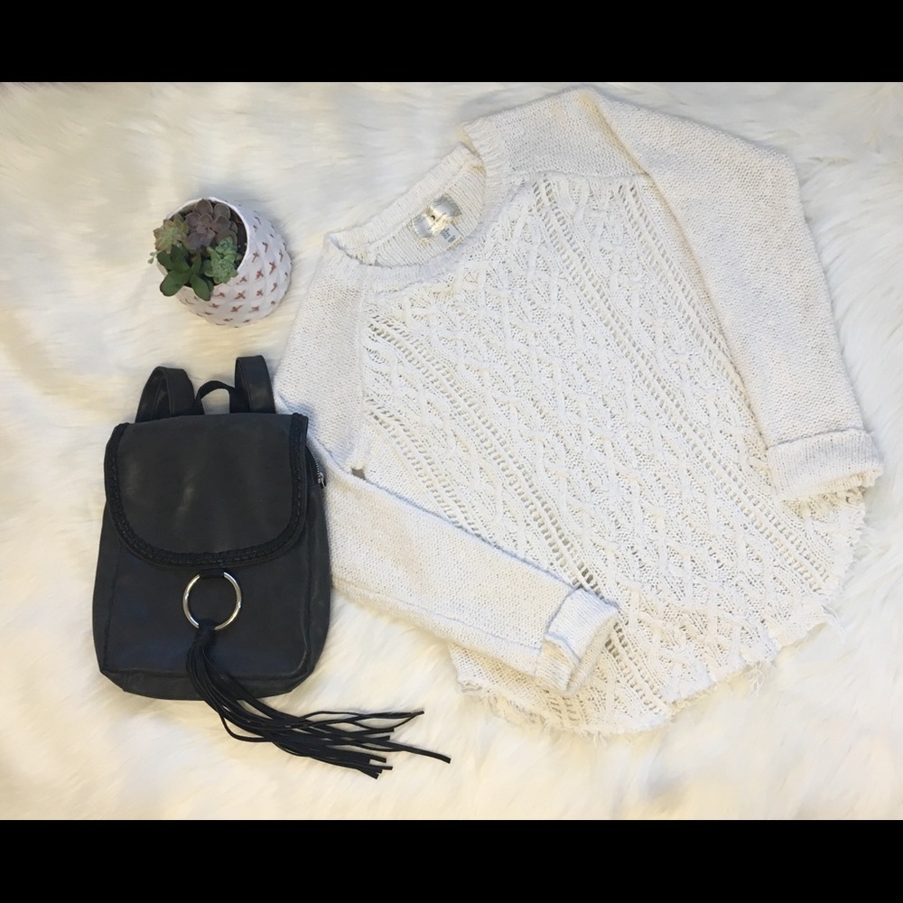 Ruby Moon | Cable Knit Fringe Sweater